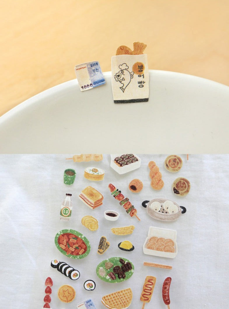 Suatelier Street Food Sticker Sheet for Journaling and Scrapbooking
