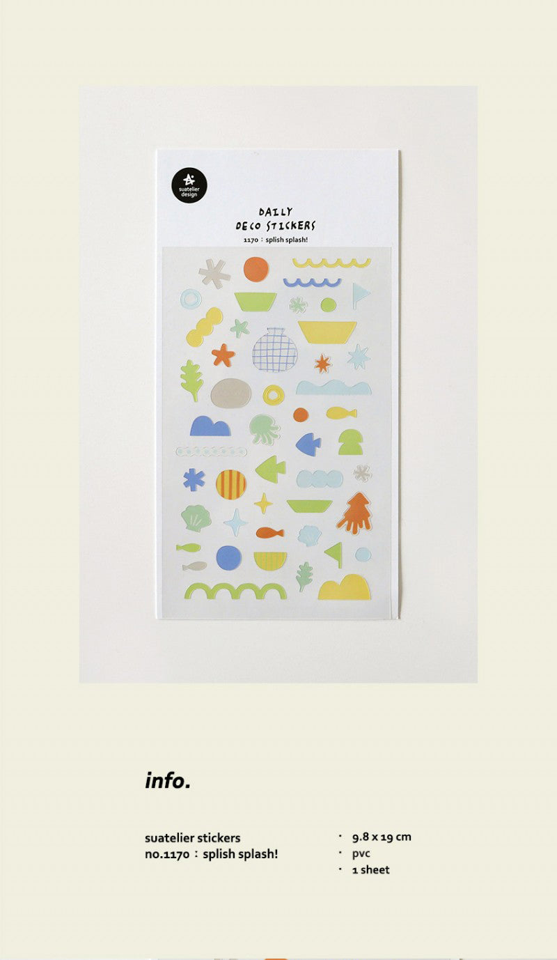 Splish Splash! Waterproof Decorative Craft Stickers by LuLuFun Studio