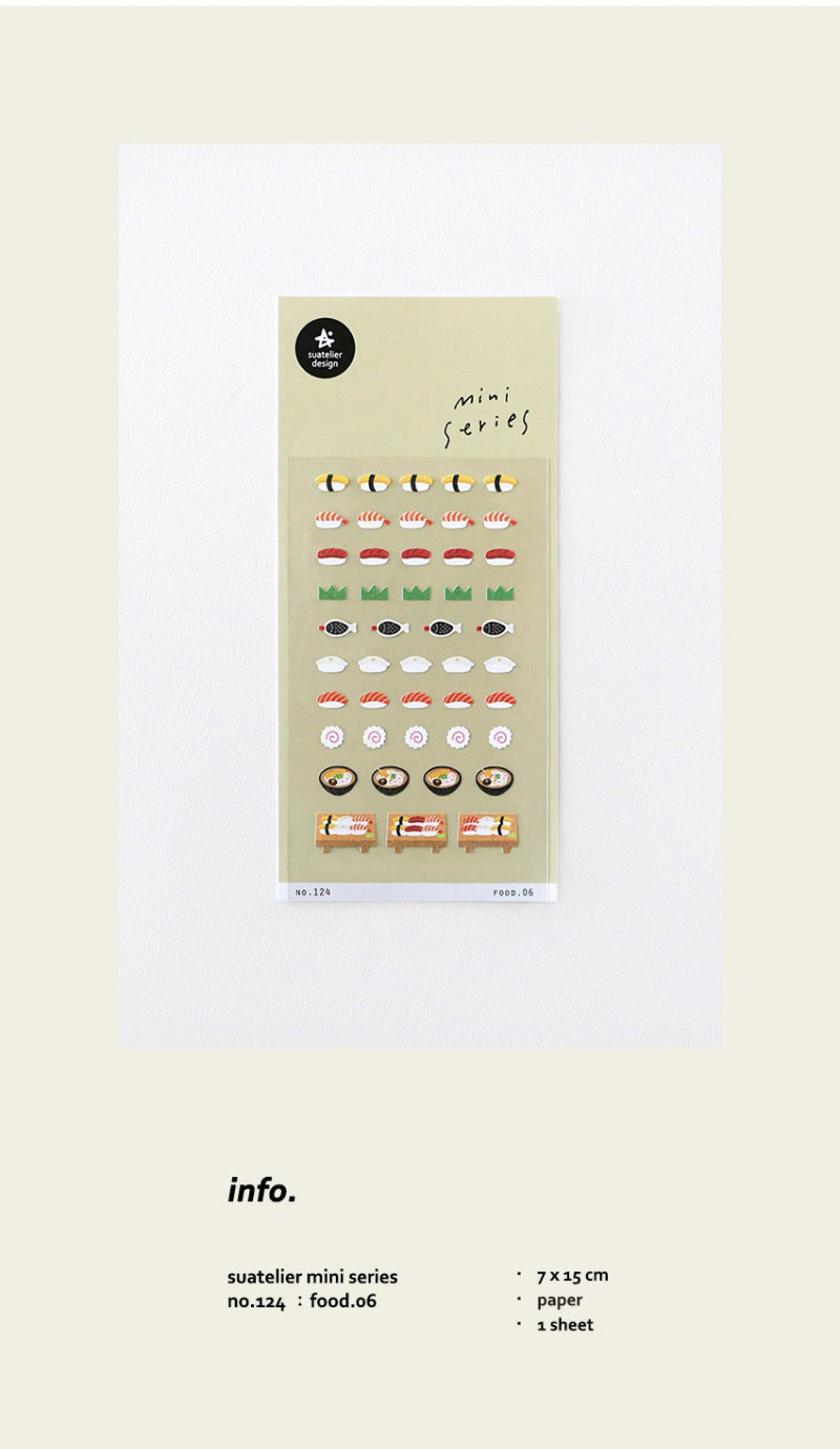 Suatelier Food.06 Decorative Food Stickers for Journaling - 1 Sheet