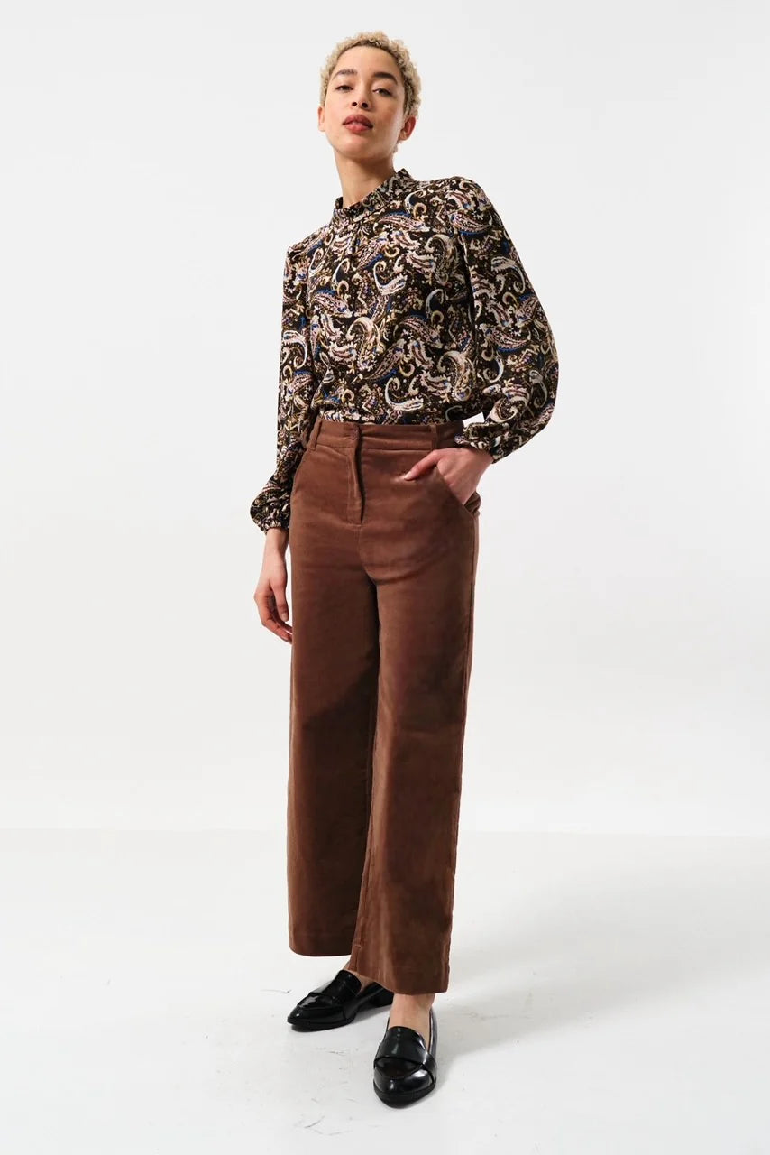 Tim Baby Cord Straight Cut Trousers - Mole