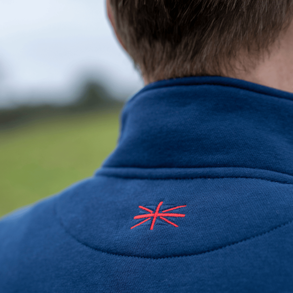 Uggly & Co Navy Union Jack Quarter-Zip - Heavyweight Fleece Jumper