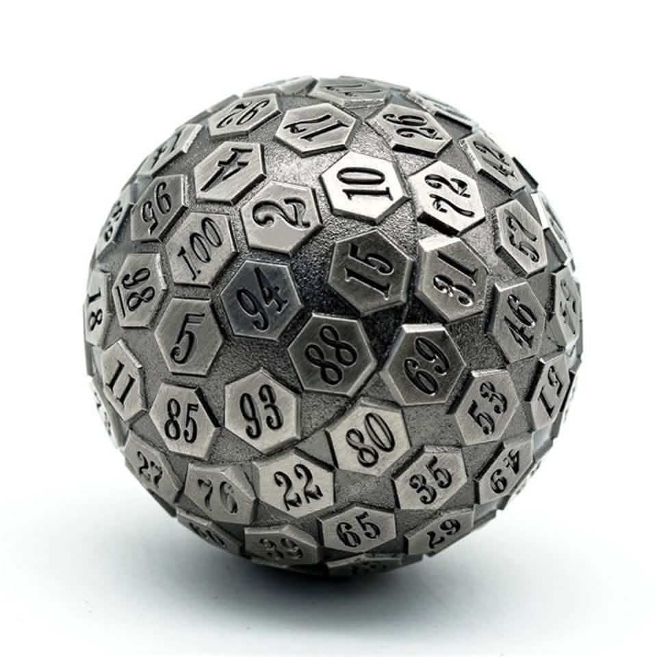 Silver Oracle | Solid Metal Dice | 45MM D100