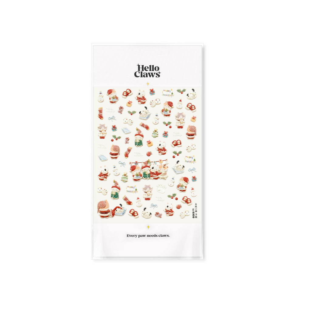 LuLuFun Studio Christmas Kitty Nail Deco Stickers - Holiday Nail Art