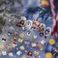 LuLuFun Studio Christmas Puppy and Kitty Nail Art Deco Stickers - 1 Sheet