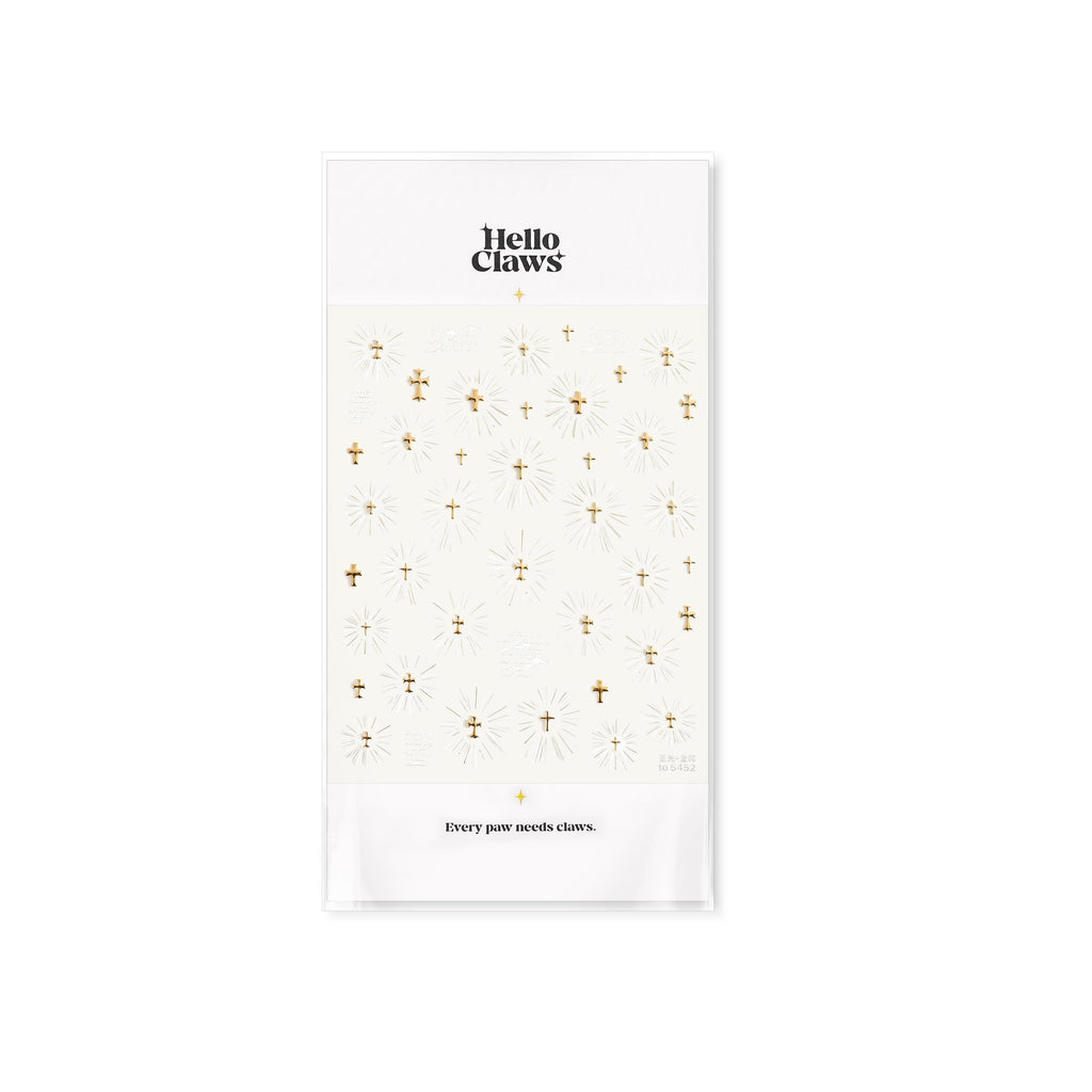 LuLuFun Studio Holy Light Gold Nail Deco Stickers - Ultra-Thin Decals