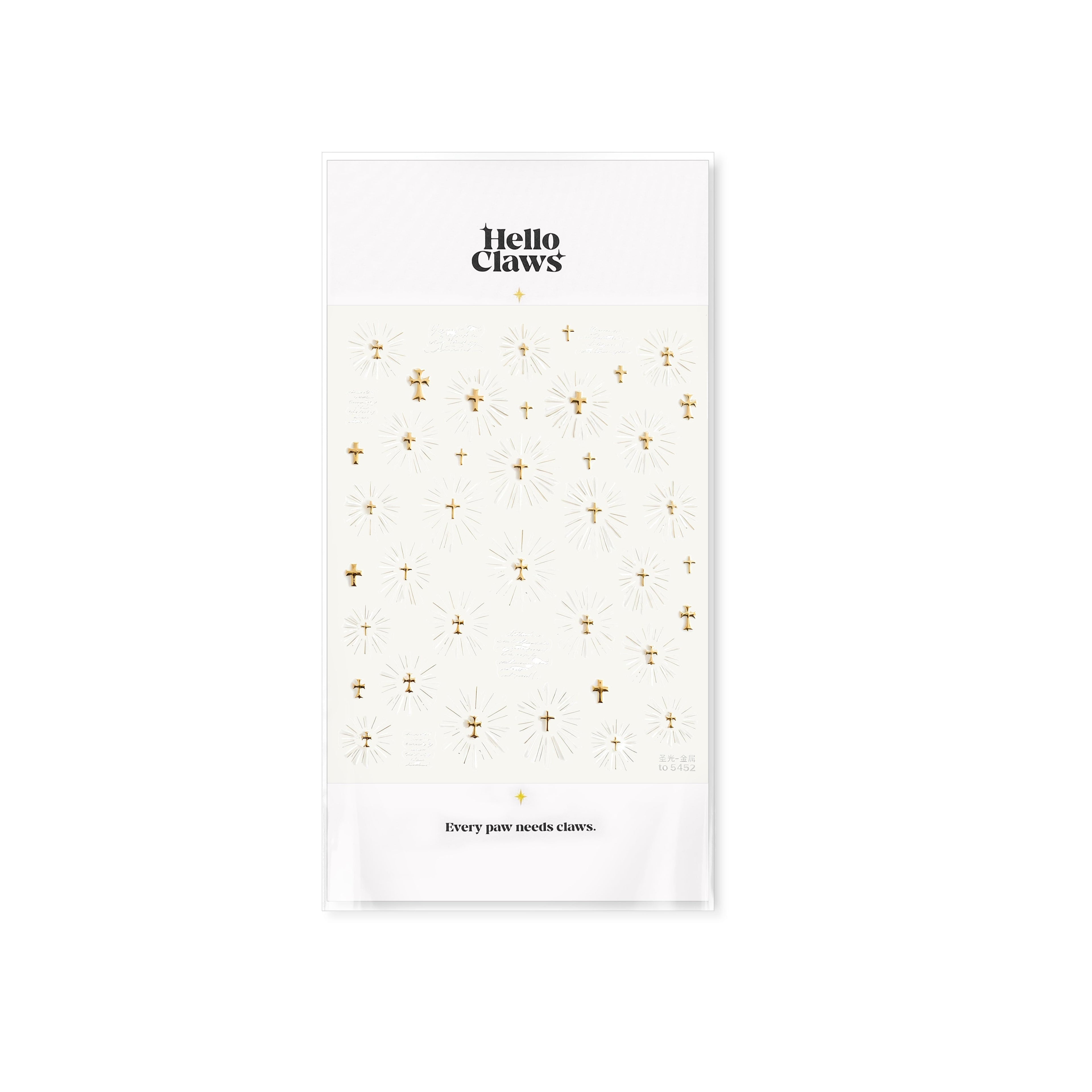 LuLuFun Studio Holy Light Gold Nail Deco Stickers - Ultra-Thin Decals