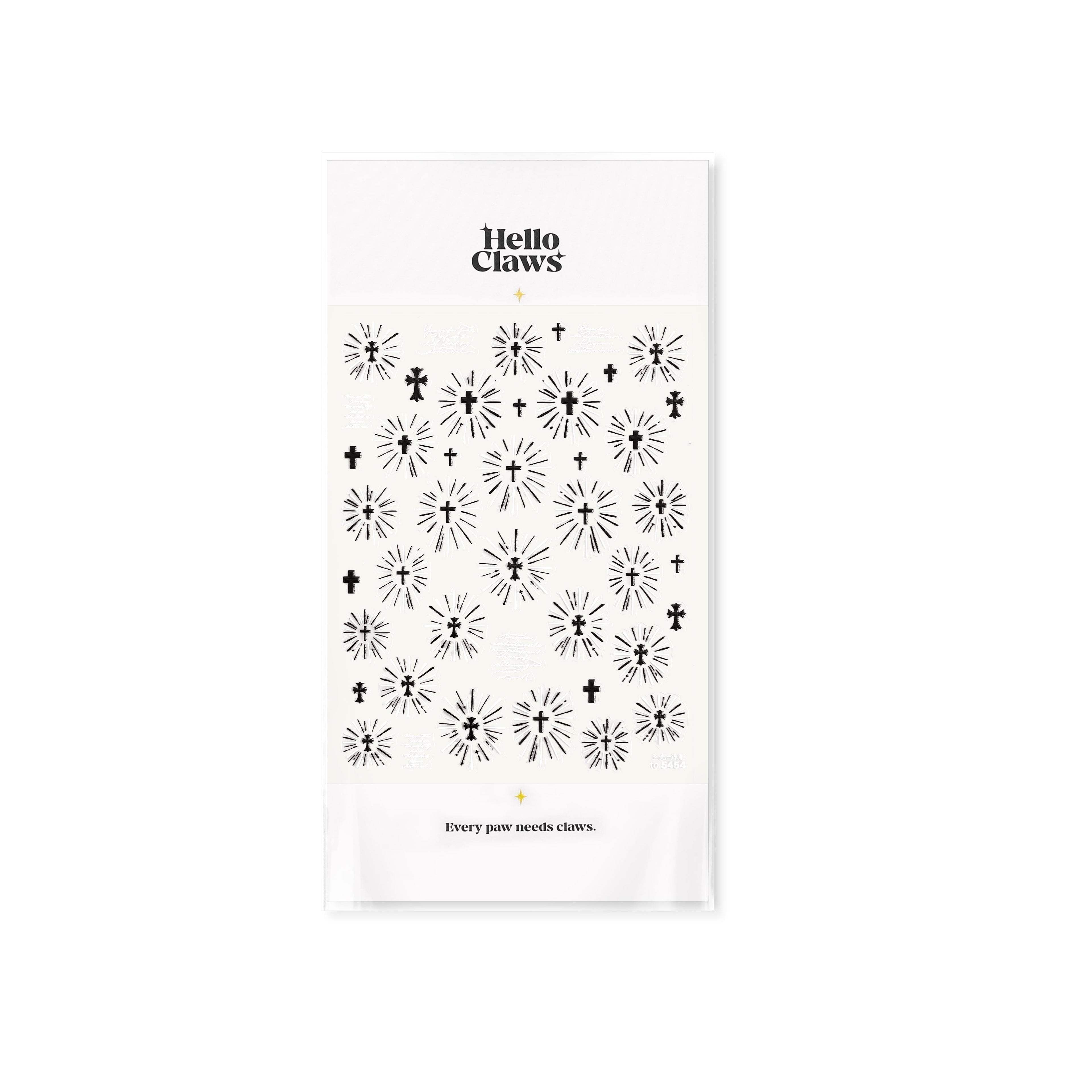 LuLuFun Studio Holy Light Black & White Nail Deco Stickers - 1 Sheet