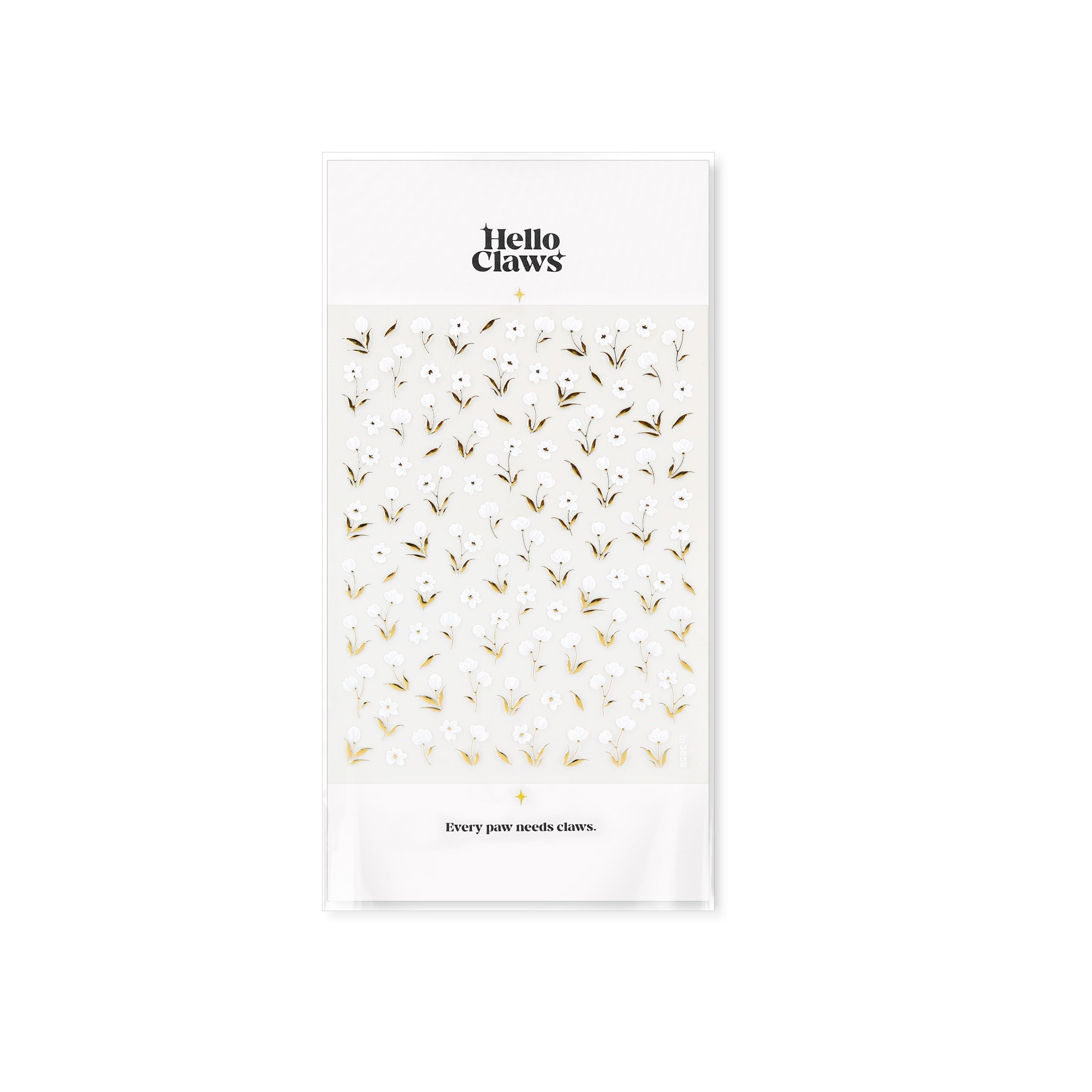 LuLuFun Studio White Blossom Nail Deco Stickers - Floral Nail Art Decals