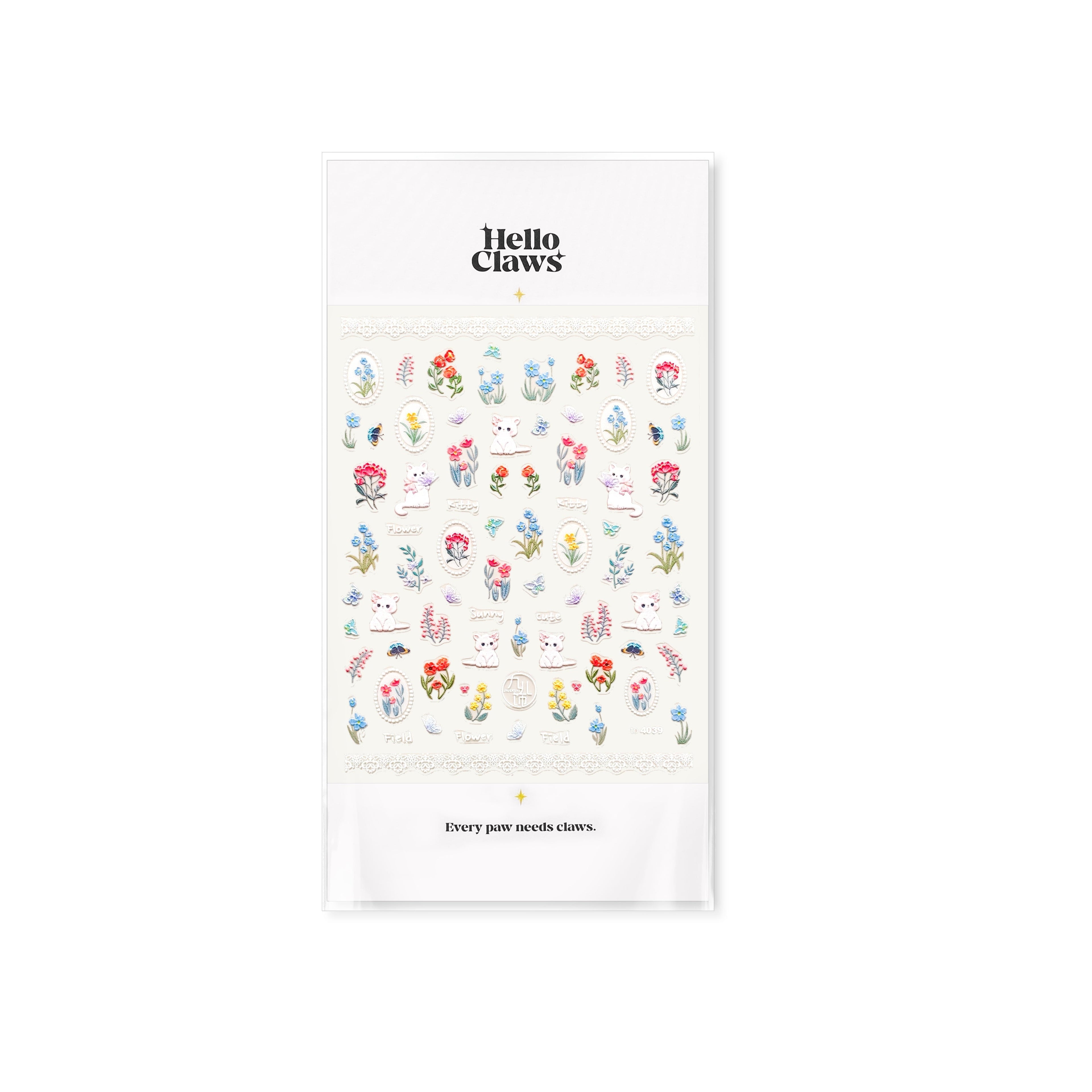 LuLuFun Studio Kitty Garden Nail Deco Stickers – DIY Manicure Decals