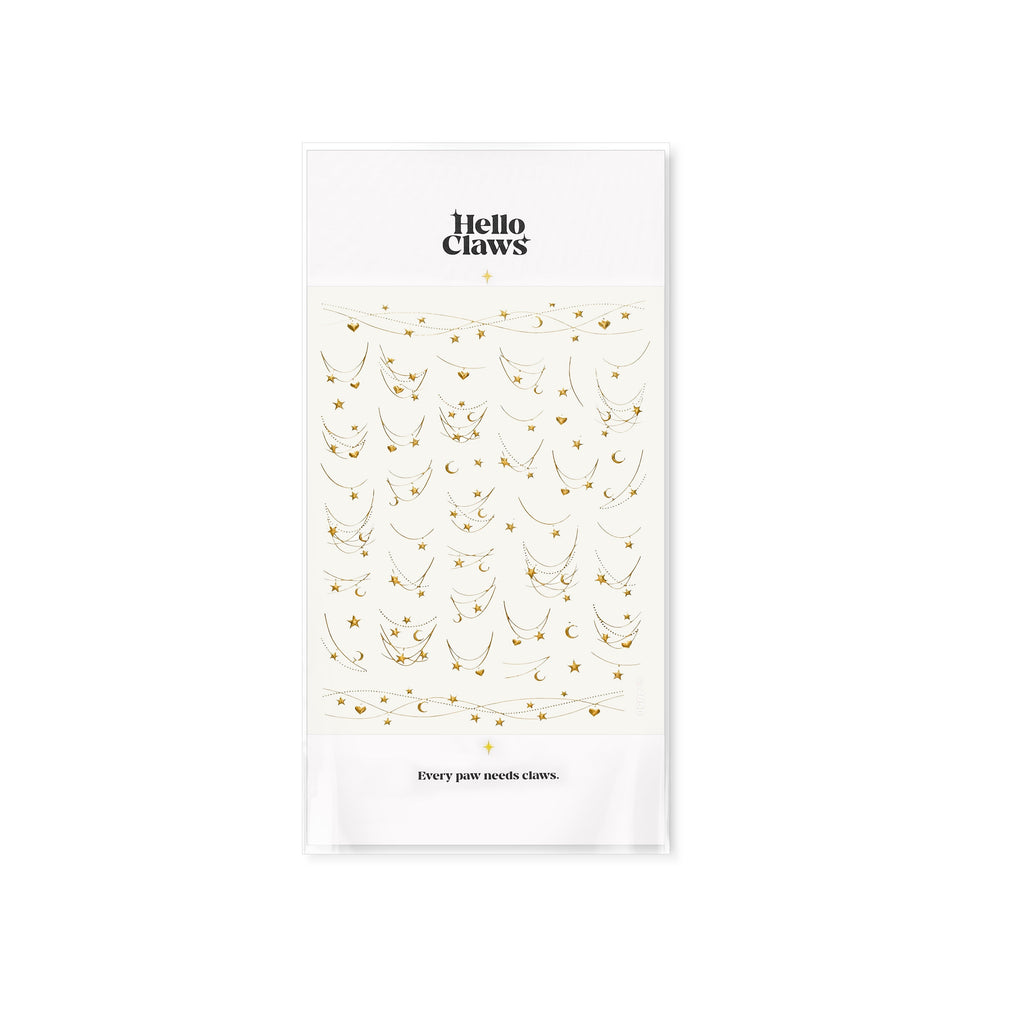 LuLuFun Studio Star Necklace Nail Art Stickers – Ultra-Thin Decals
