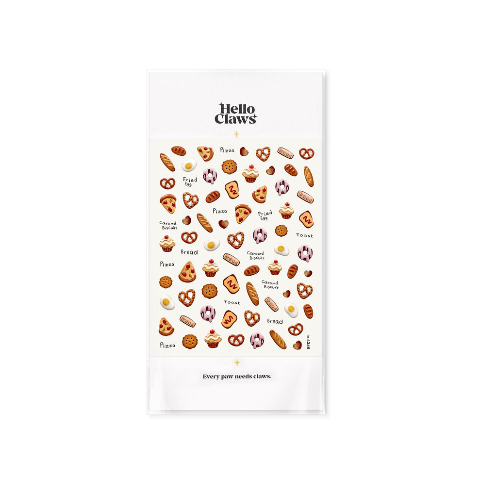LuLuFun Studio Pizza Bakery Nail Deco Stickers - DIY Manicure Decals