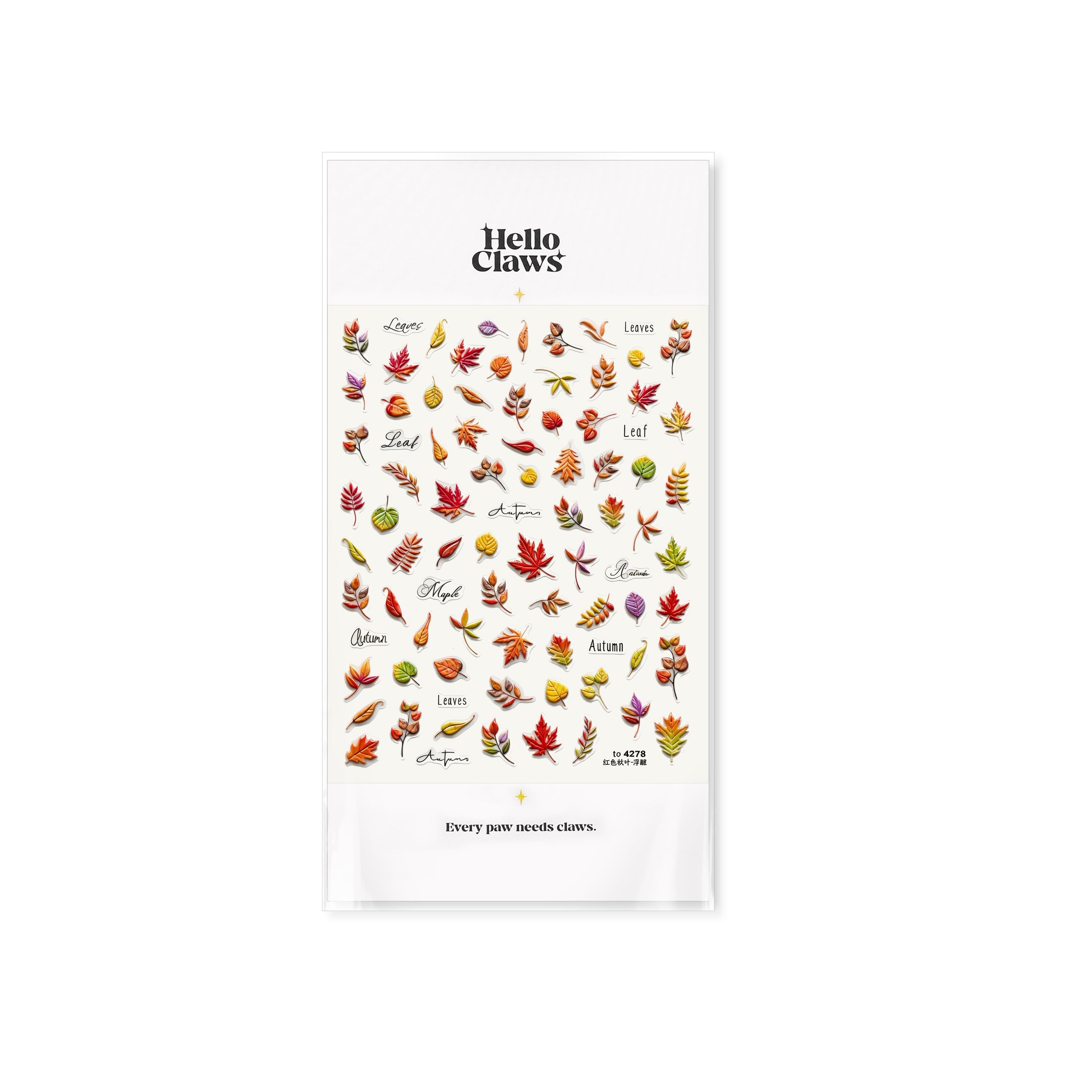 LuLuFun Studio Autumn Leaf 5D Nail Deco Stickers - Ultra-Thin 1 Sheet