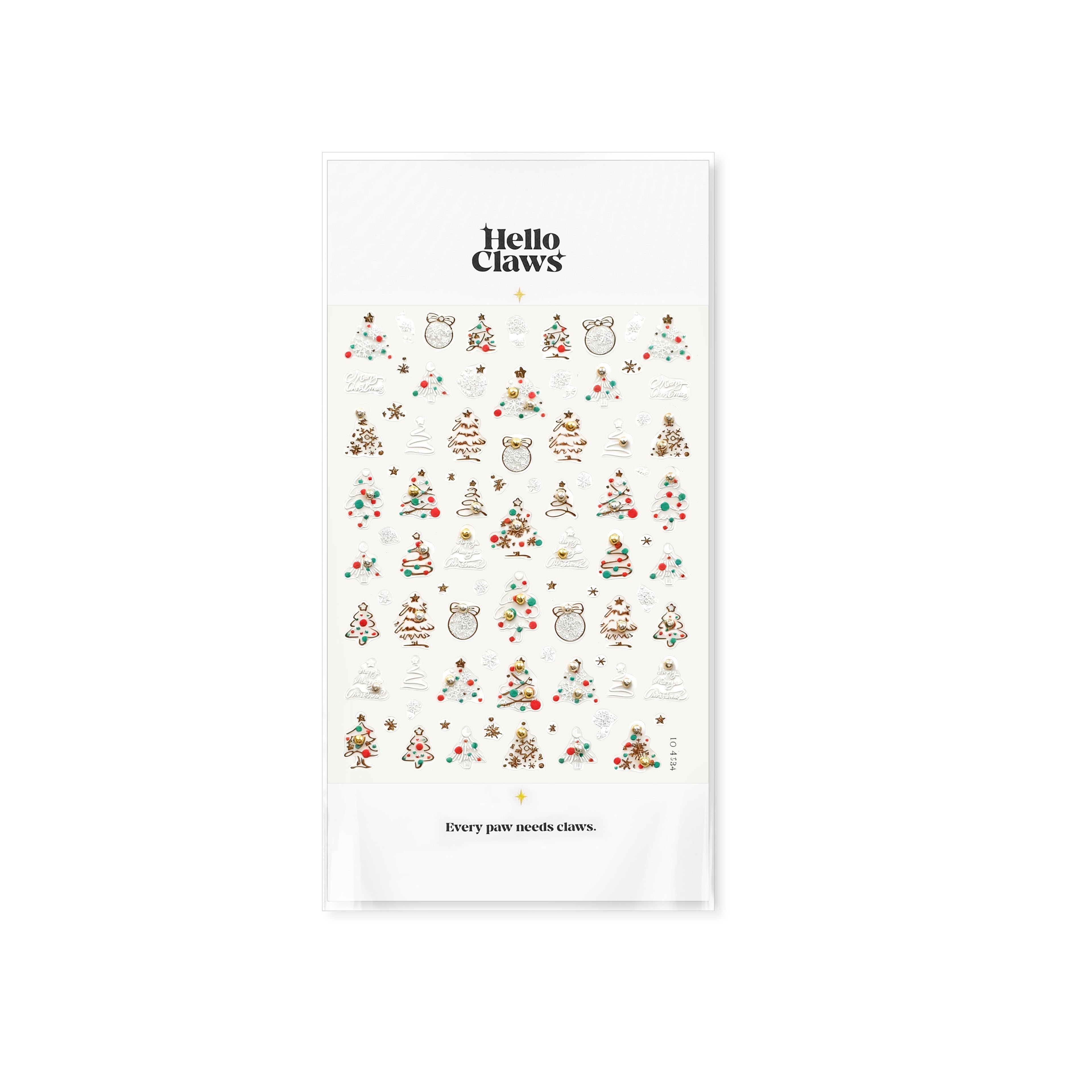 LuLuFun Studio Christmas Tree and Snow Nail Deco Stickers - 1 Sheet