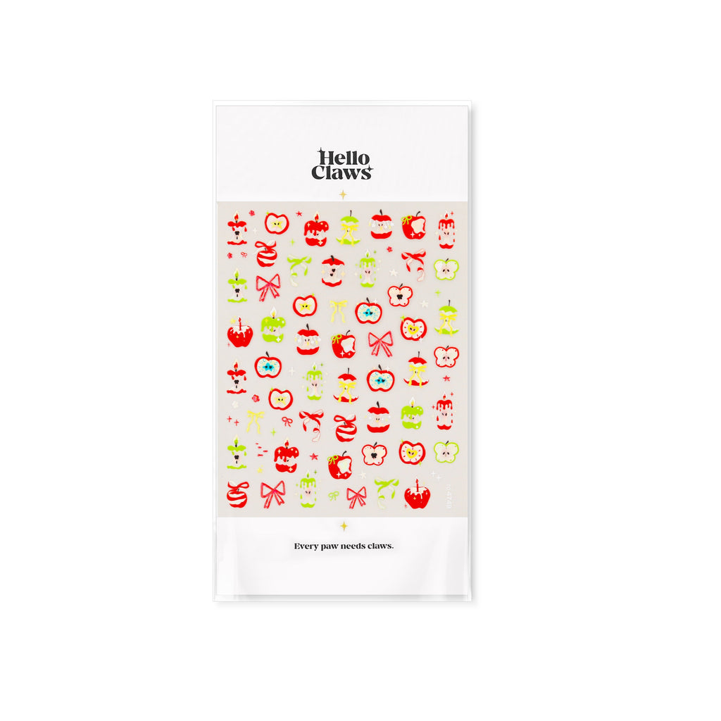 LuLuFun Studio Red Apple 3D Nail Deco Stickers - DIY Nail Art Decals