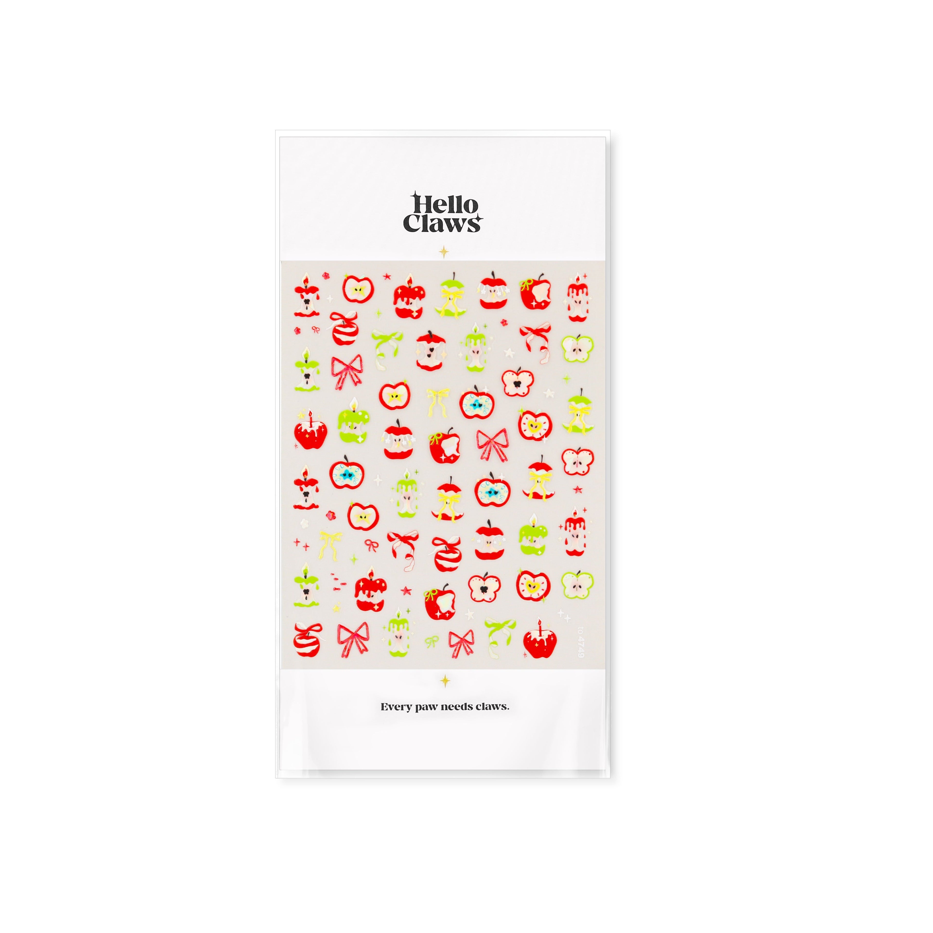 LuLuFun Studio Red Apple 3D Nail Deco Stickers - DIY Nail Art Decals