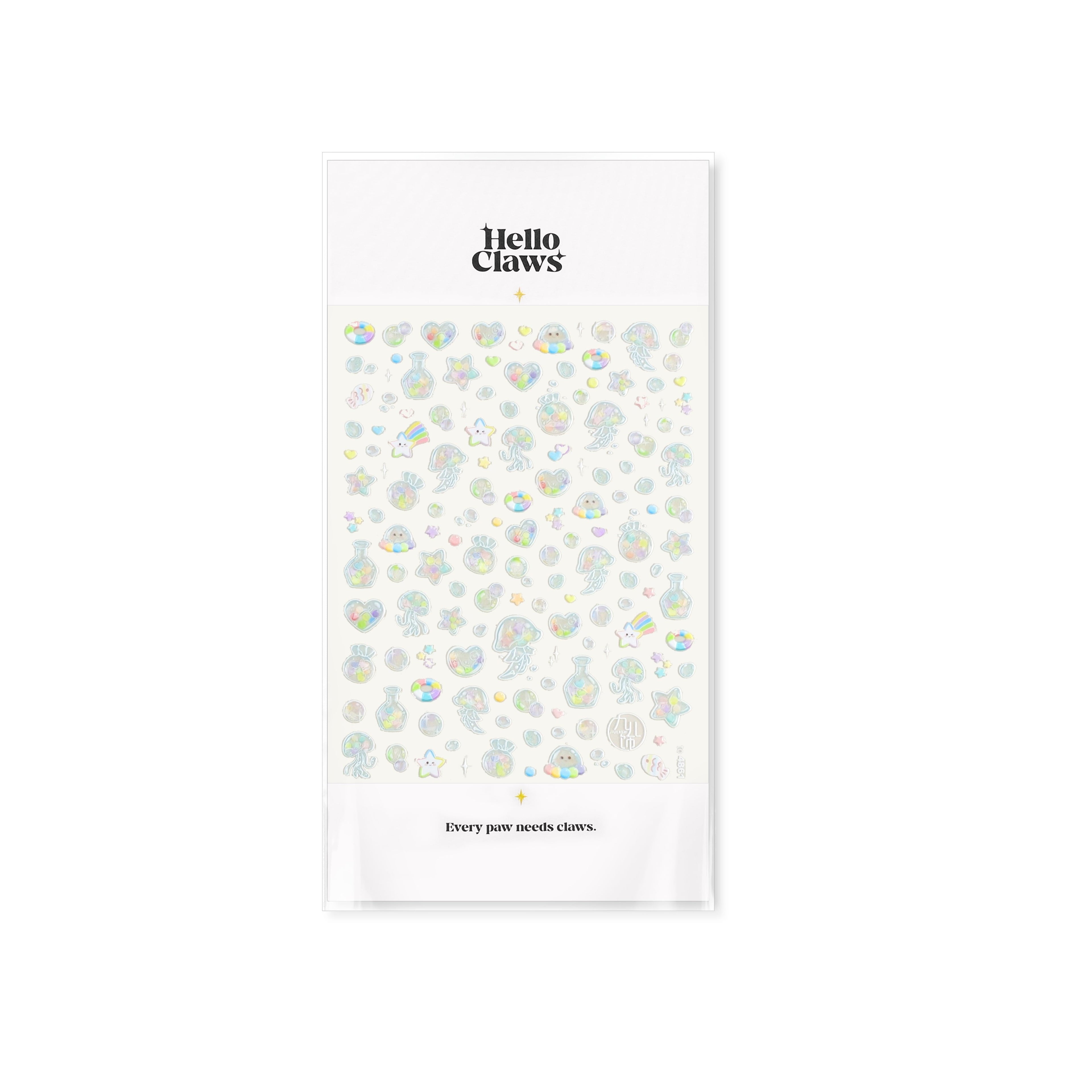 LuLuFun Studio Bubble Jellyfish Nail Art Stickers - Ultra-Thin Decals