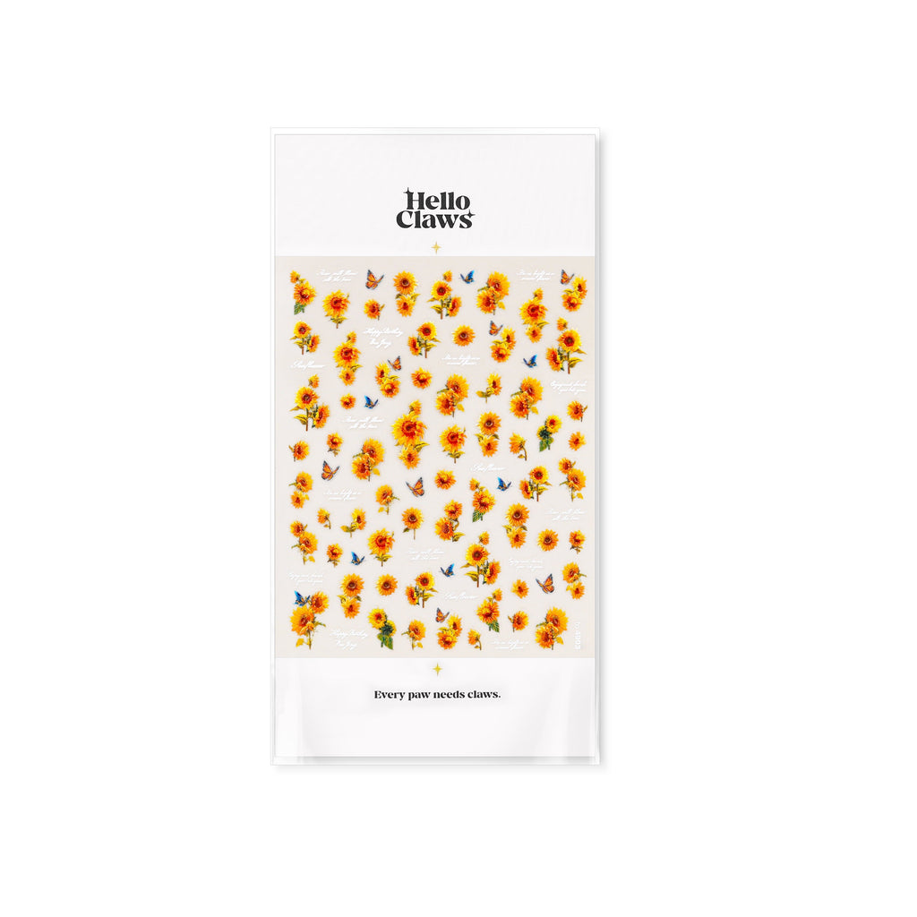 LuLuFun Studio Sunflower Nail Deco Stickers – Ultra-Thin DIY Nail Art