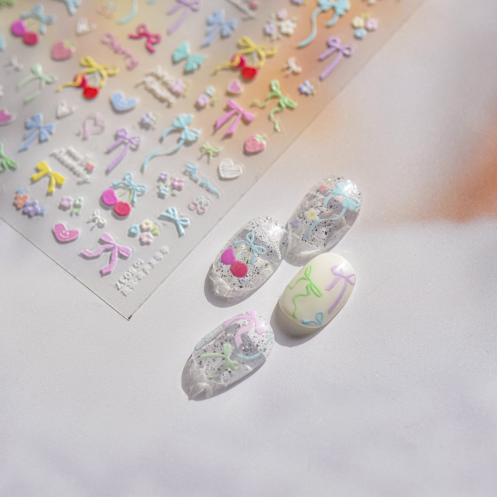 LuLuFun Studio Bowknot Nail Deco Stickers – Ultra-Thin DIY Nail Art