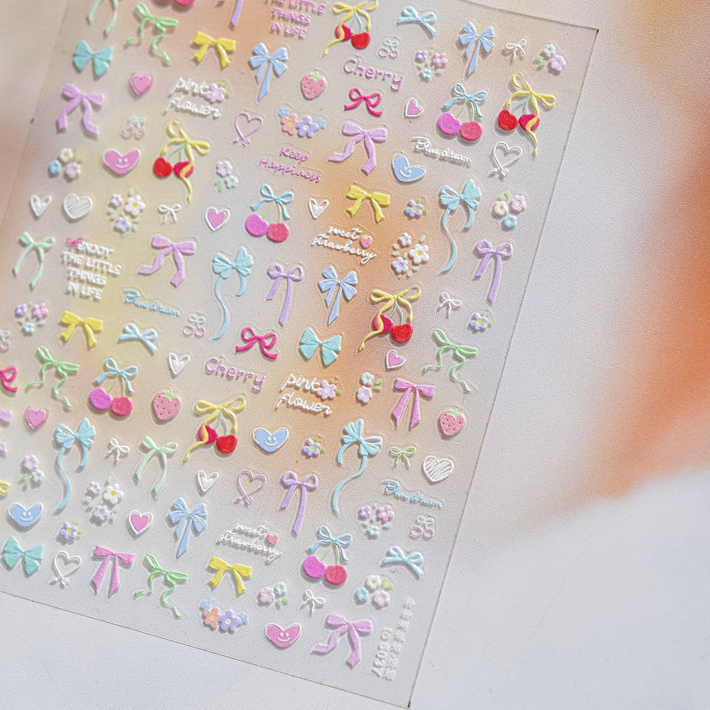 LuLuFun Studio Bowknot Nail Deco Stickers – Ultra-Thin DIY Nail Art