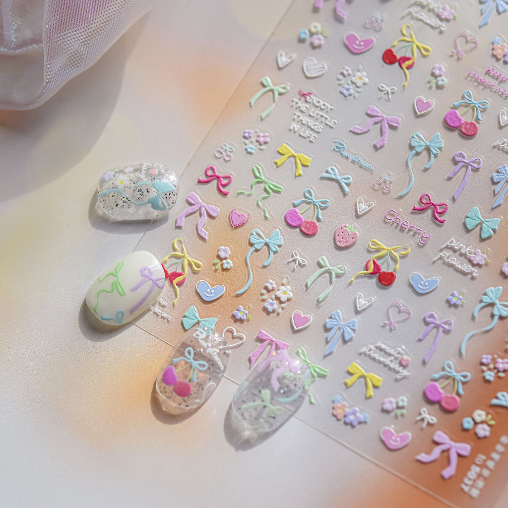 LuLuFun Studio Bowknot Nail Deco Stickers – Ultra-Thin DIY Nail Art