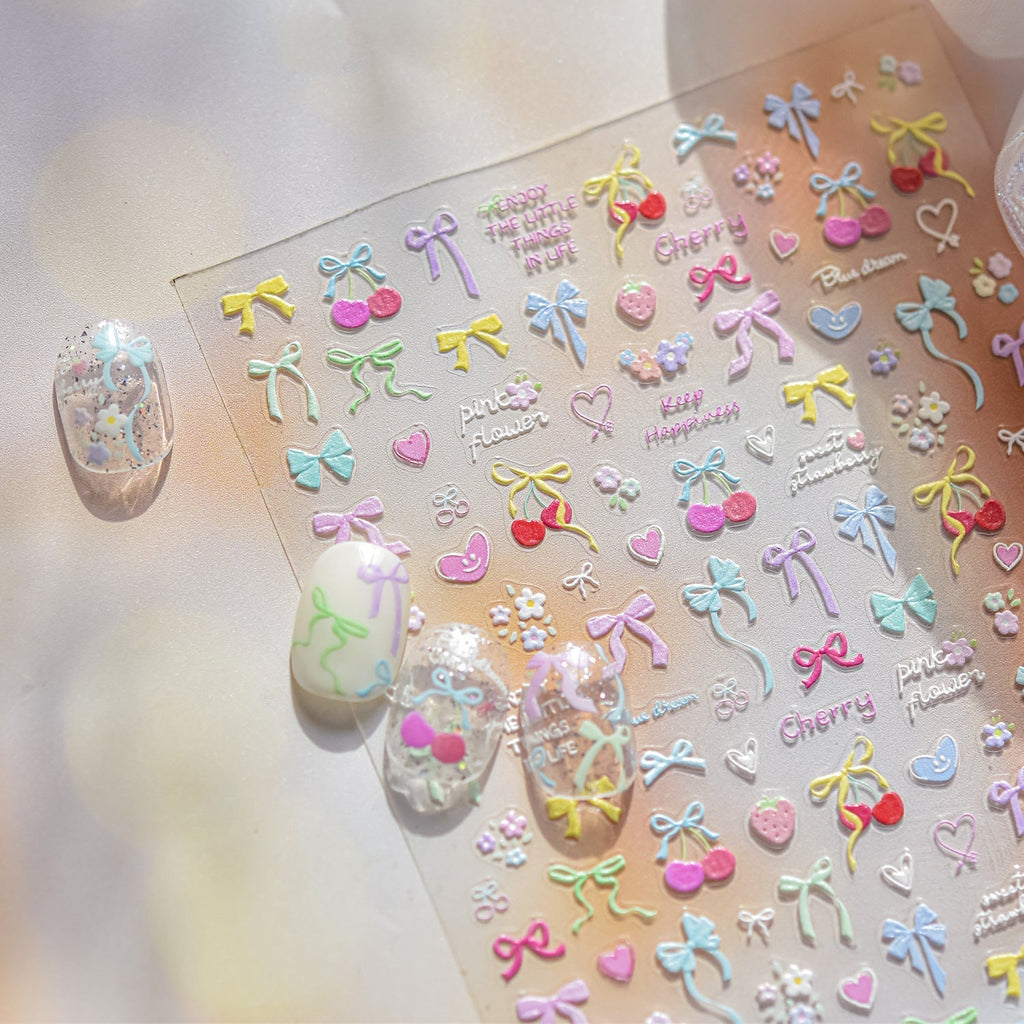 LuLuFun Studio Bowknot Nail Deco Stickers – Ultra-Thin DIY Nail Art