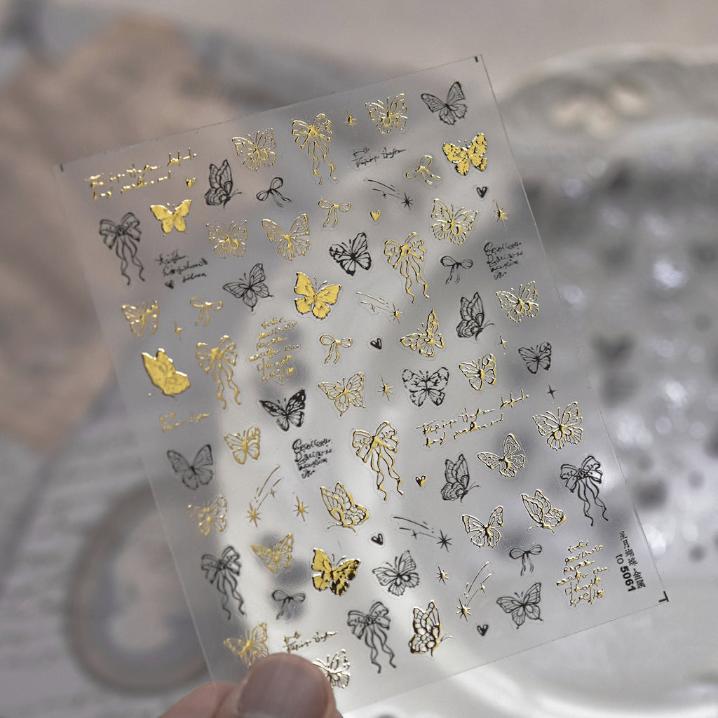 LuLuFun Studio Butterfly & Bowknot Hot Stamping Nail Deco Stickers