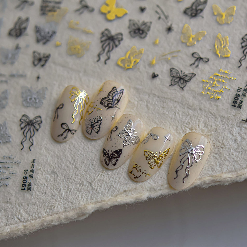 LuLuFun Studio Butterfly & Bowknot Hot Stamping Nail Deco Stickers