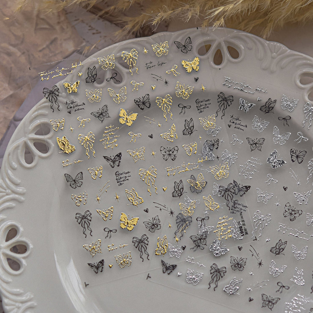 LuLuFun Studio Butterfly & Bowknot Hot Stamping Nail Deco Stickers
