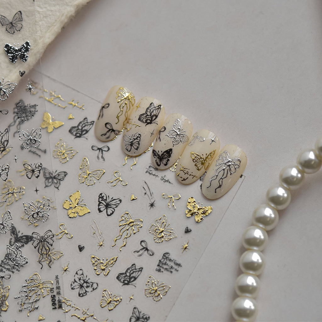LuLuFun Studio Butterfly & Bowknot Hot Stamping Nail Deco Stickers