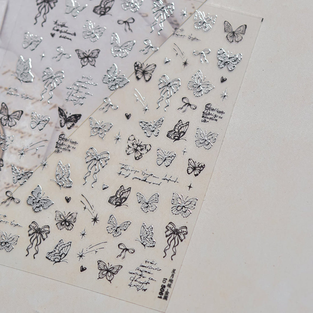 LuLuFun Studio Butterfly & Bowknot Hot Stamping Nail Deco Stickers