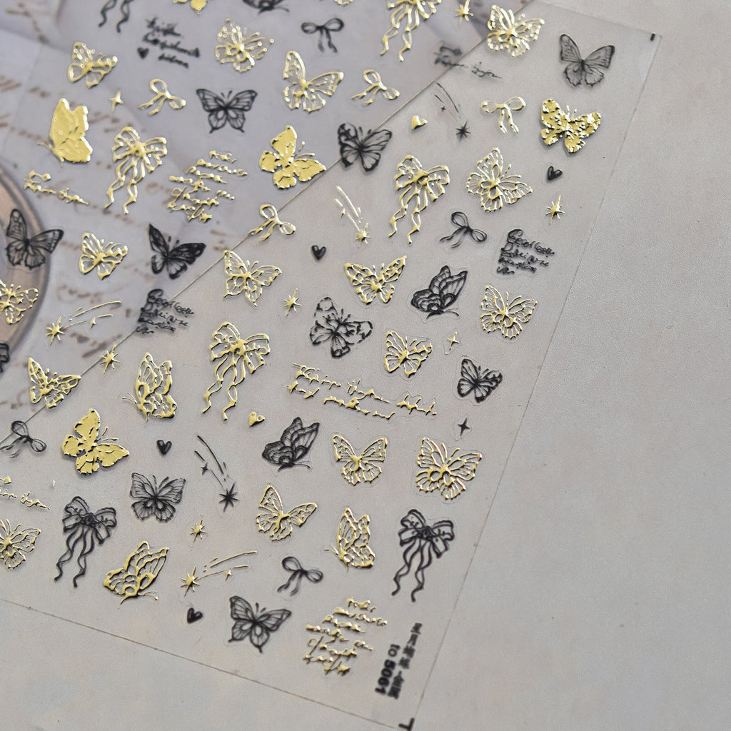 LuLuFun Studio Butterfly & Bowknot Hot Stamping Nail Deco Stickers