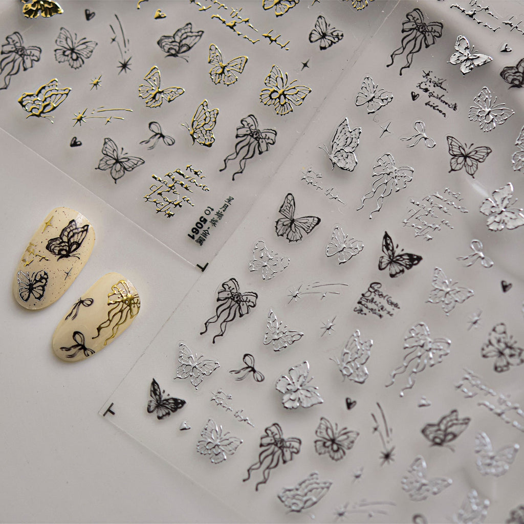 LuLuFun Studio Butterfly & Bowknot Hot Stamping Nail Deco Stickers