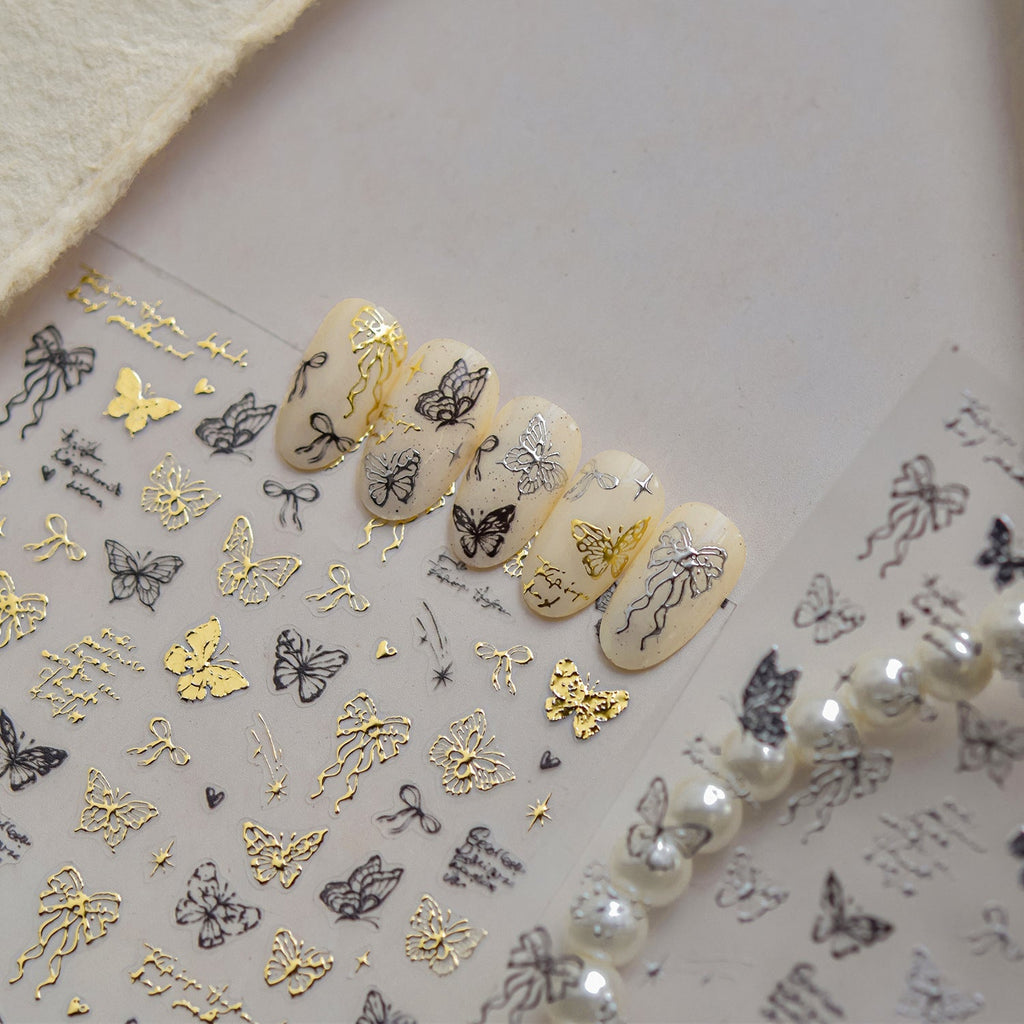 LuLuFun Studio Butterfly & Bowknot Hot Stamping Nail Deco Stickers