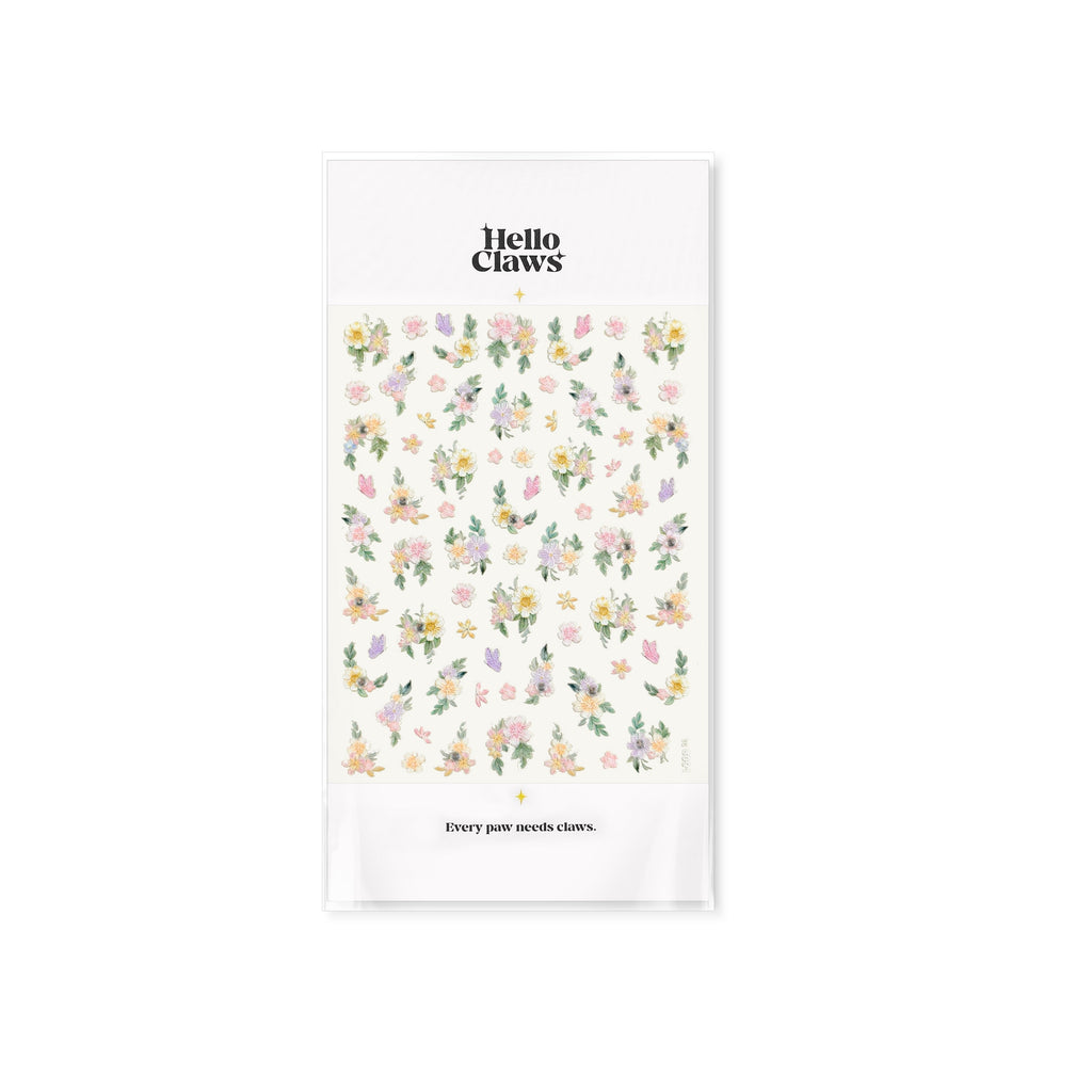 LuLuFun Studio Flower Diamond Nail Deco Stickers - Floral Nail Art Decals