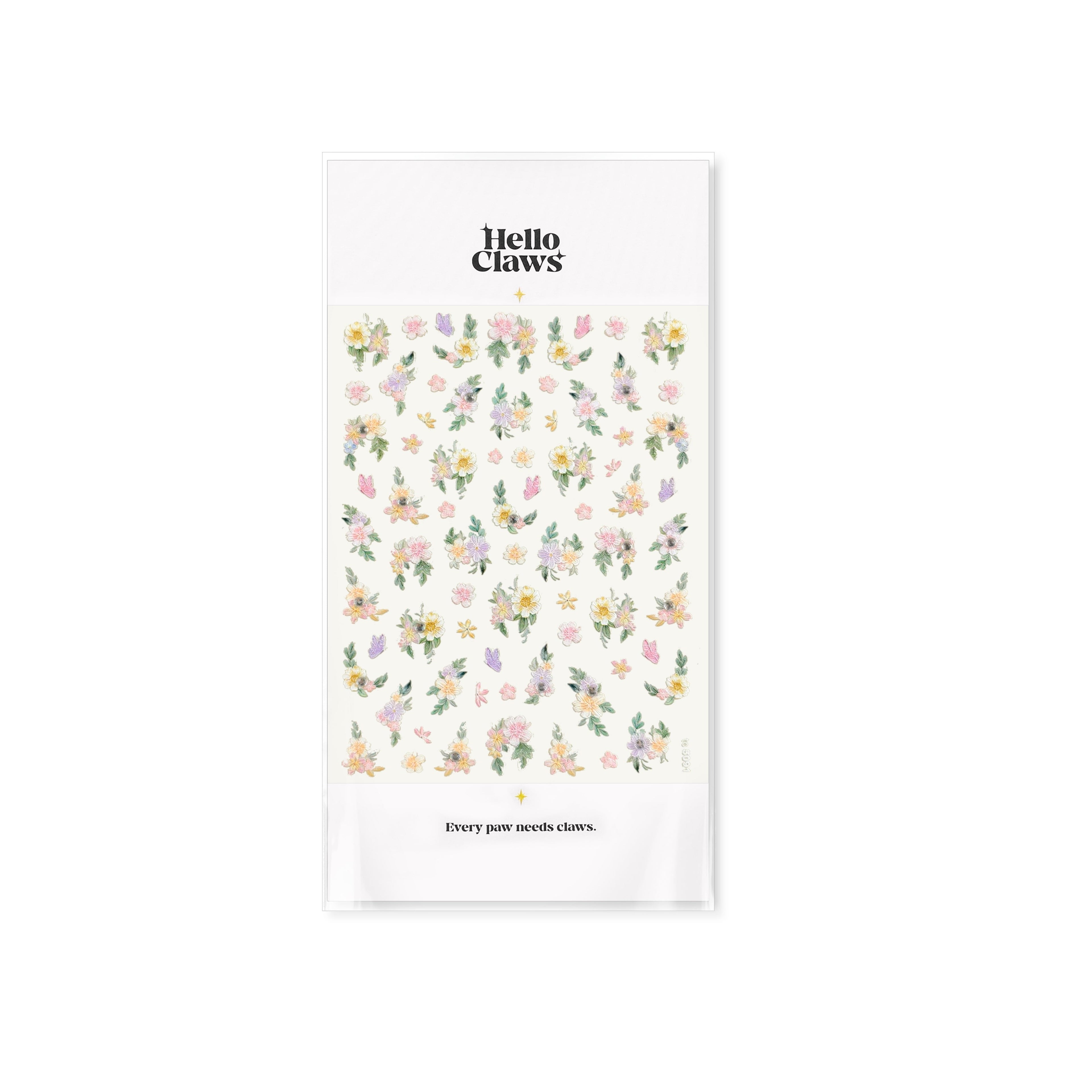 LuLuFun Studio Flower Diamond Nail Deco Stickers - Floral Nail Art Decals