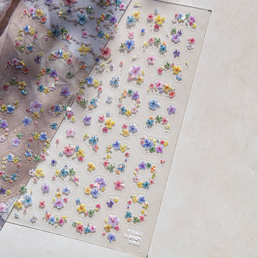 LuLuFun Studio Crystal Garland Nail Deco Stickers – Ultra-Thin Decals