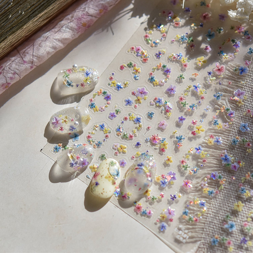 LuLuFun Studio Crystal Garland Nail Deco Stickers – Ultra-Thin Decals
