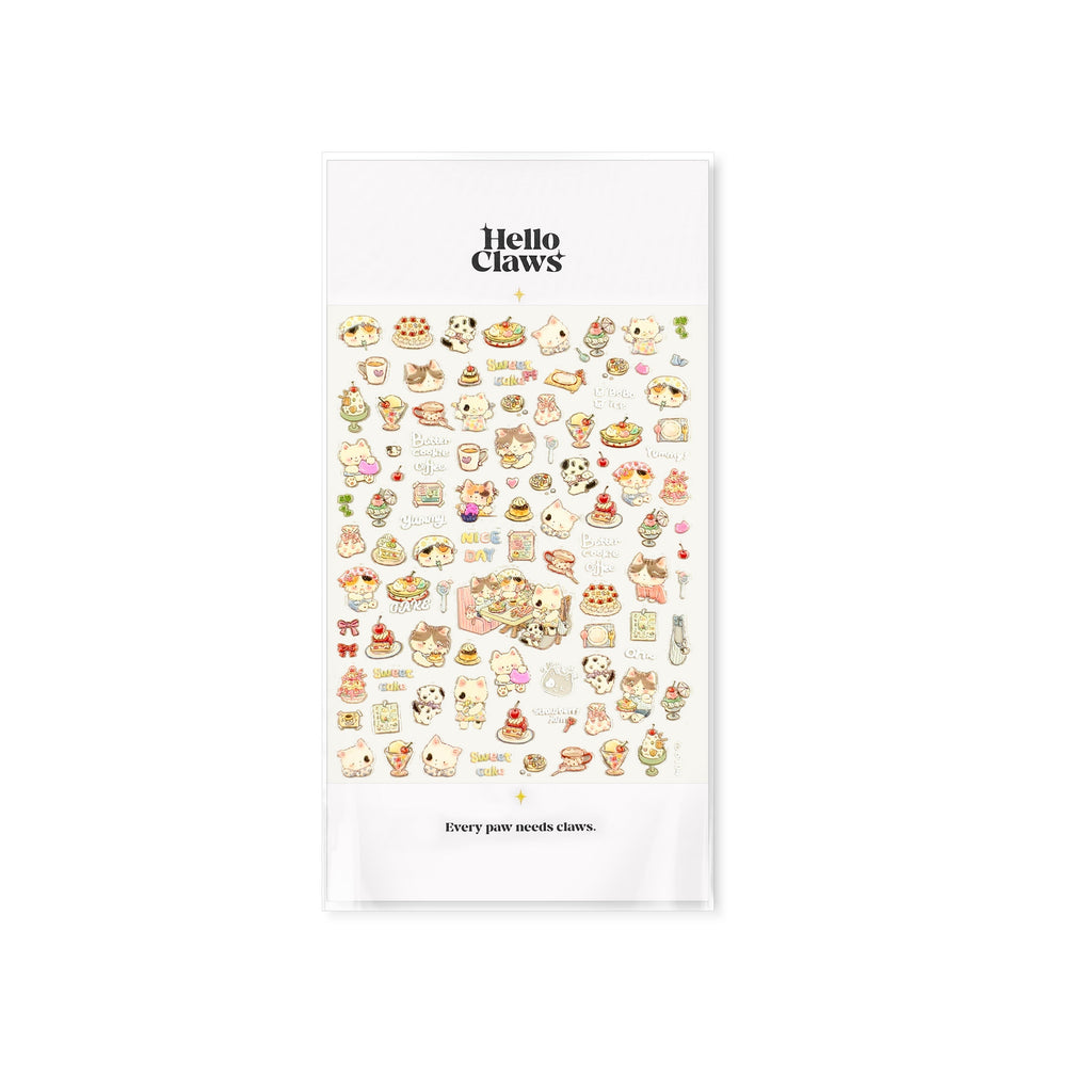 LuLuFun Studio Cherry Cake & Kitty Nail Deco Stickers - DIY Nail Art