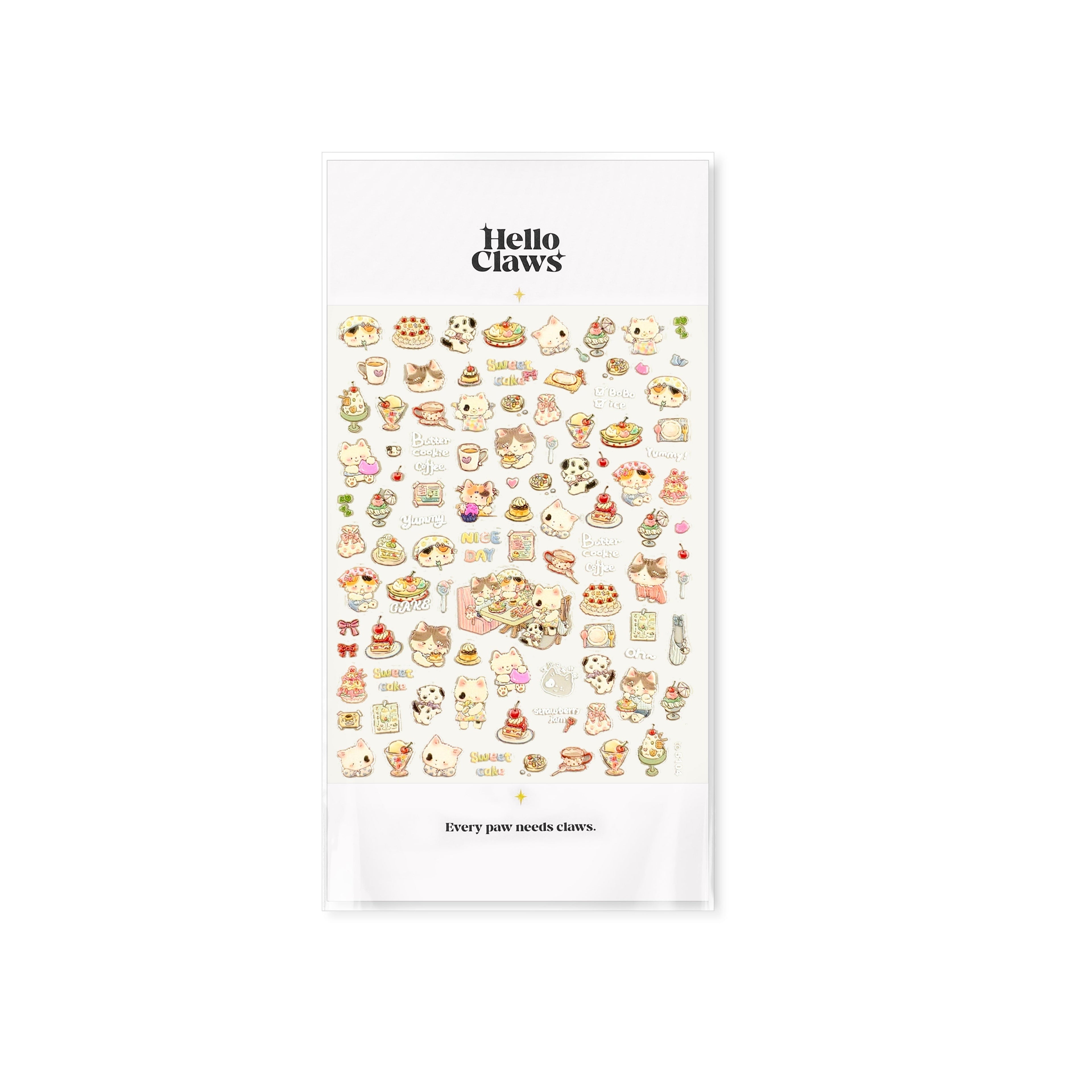 LuLuFun Studio Cherry Cake & Kitty Nail Deco Stickers - DIY Nail Art