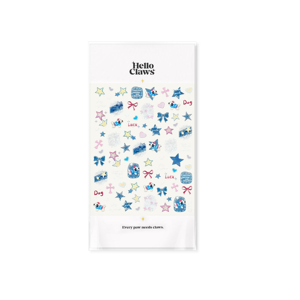 LuLuFun Studio Puppy Nail Deco Stickers – Jeans Style DIY Nail Art Decals