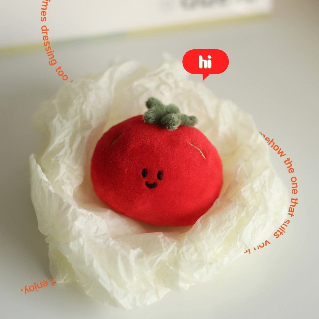 LuLuFun Studio Tomato Plush Bag Charm – Cute Red Kawaii Keychain