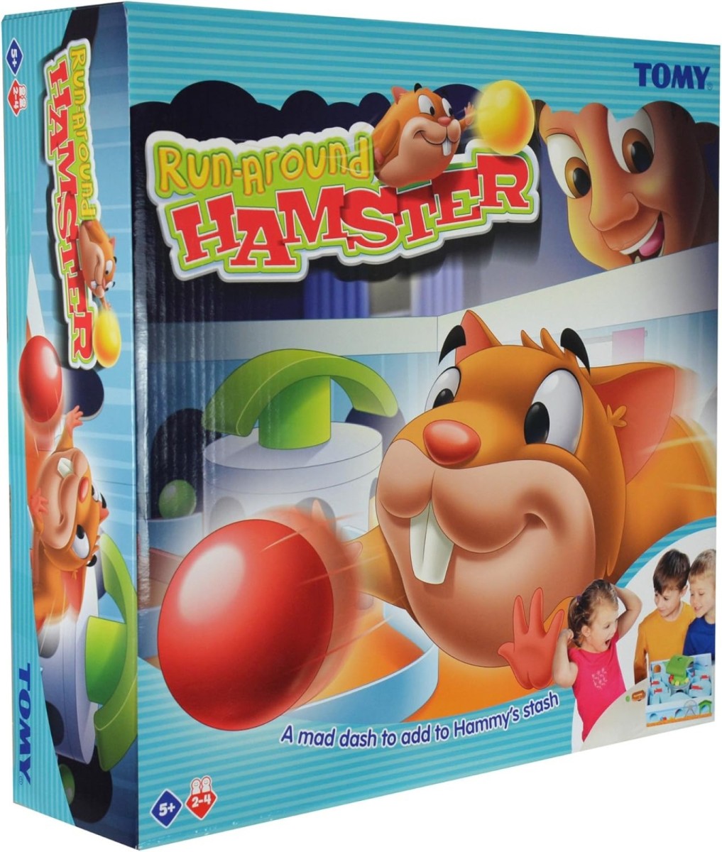 Tomy Run-Around Hamster Game – Interactive Family Board Game for Kids
