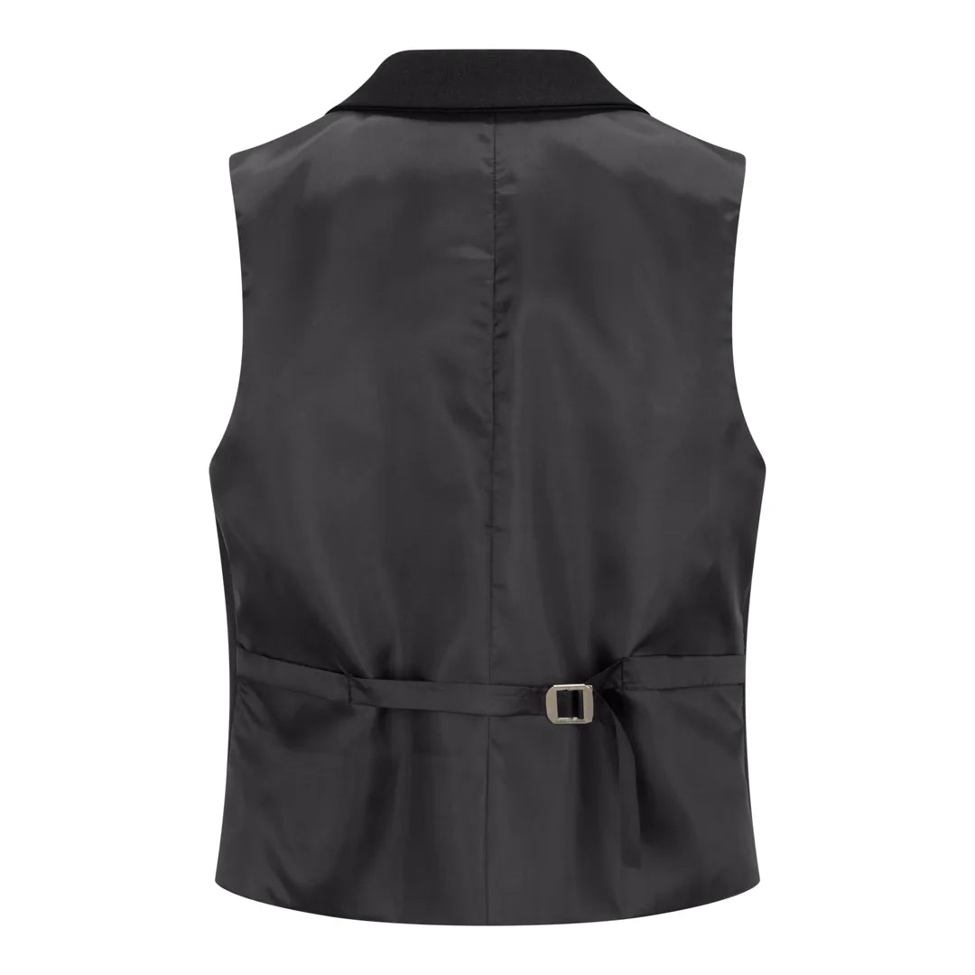 TPW-13 - Women's 3 Piece Plain Black Suit