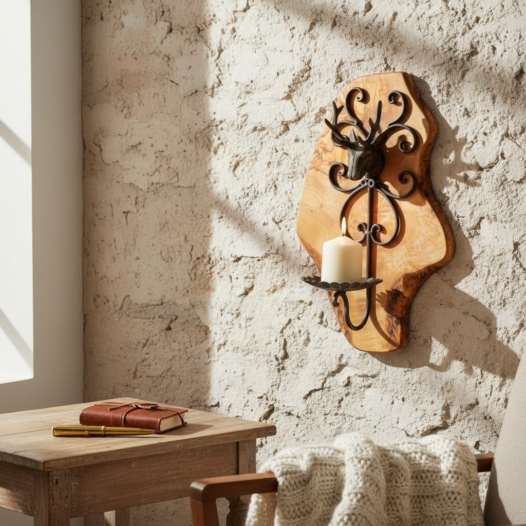 Wall Mounted Stag Candle Holder