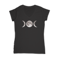 Kate's Clothing Triple Goddess Moon Phase V-Neck Fitted Cotton Tee