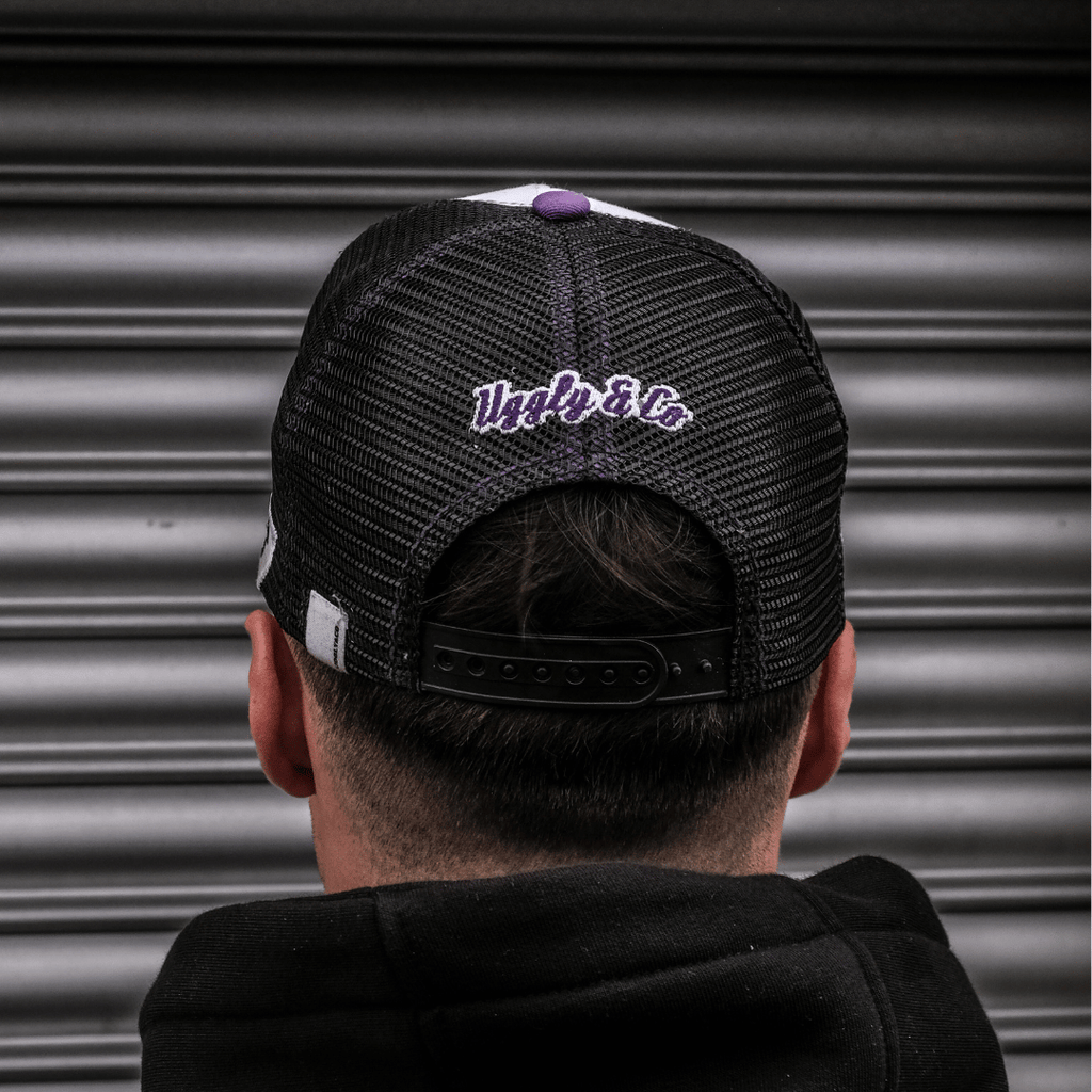 Uggly and Co x JDM Racing Purple Diamond Trucker Hat - Motorsport Cap