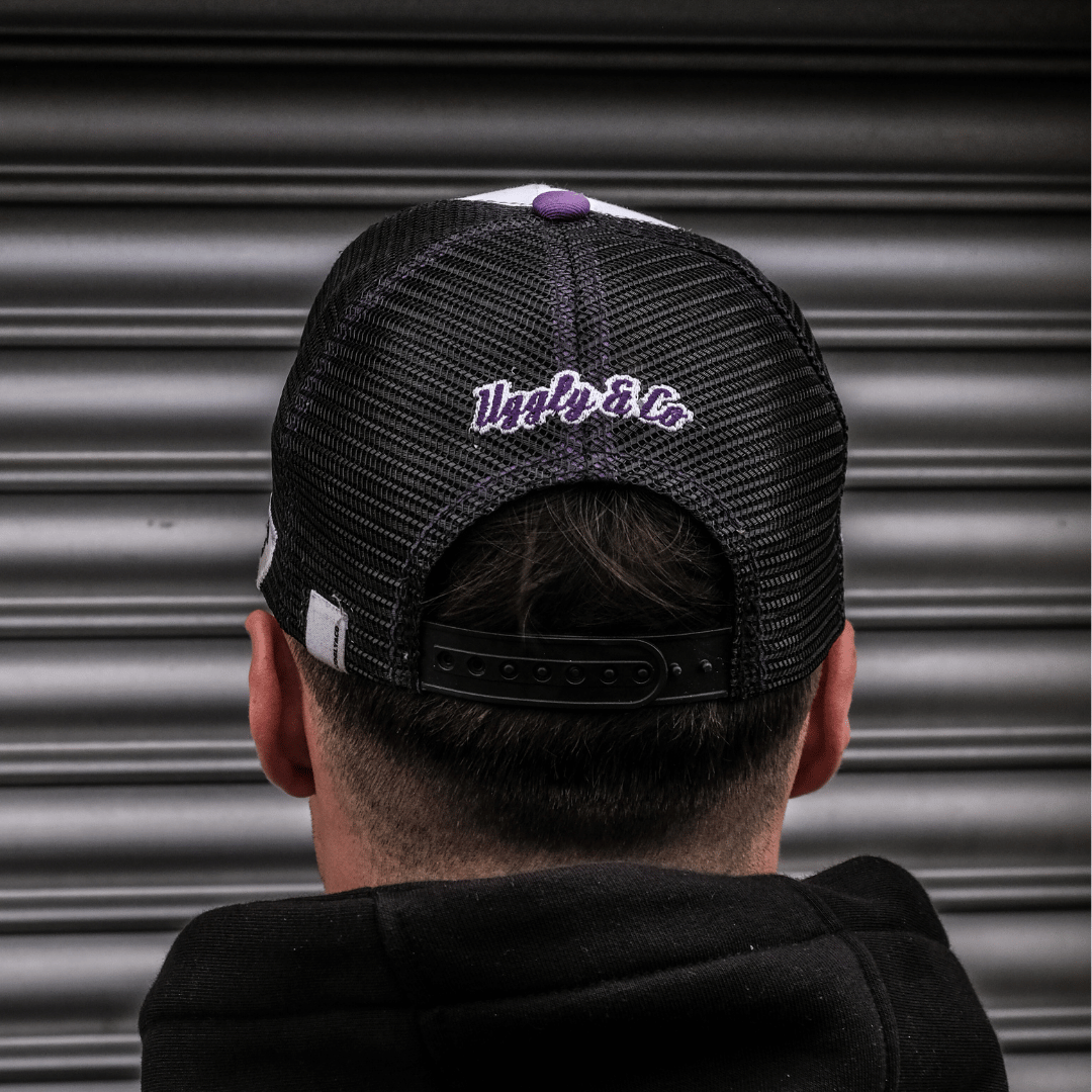 Uggly and Co x JDM Racing Purple Diamond Trucker Hat - Motorsport Cap