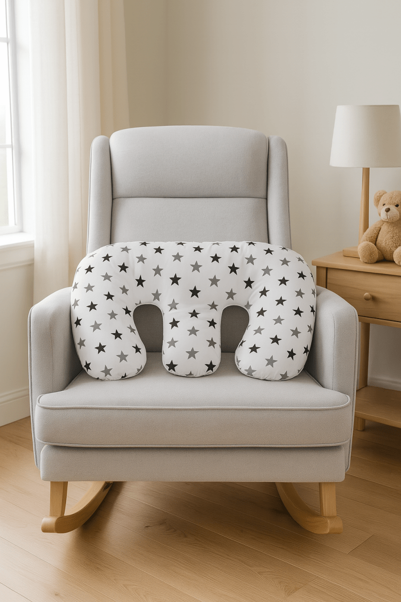 Twin Nursing Pillow by For Your Little One | Tandem Feeding - Silver Stars