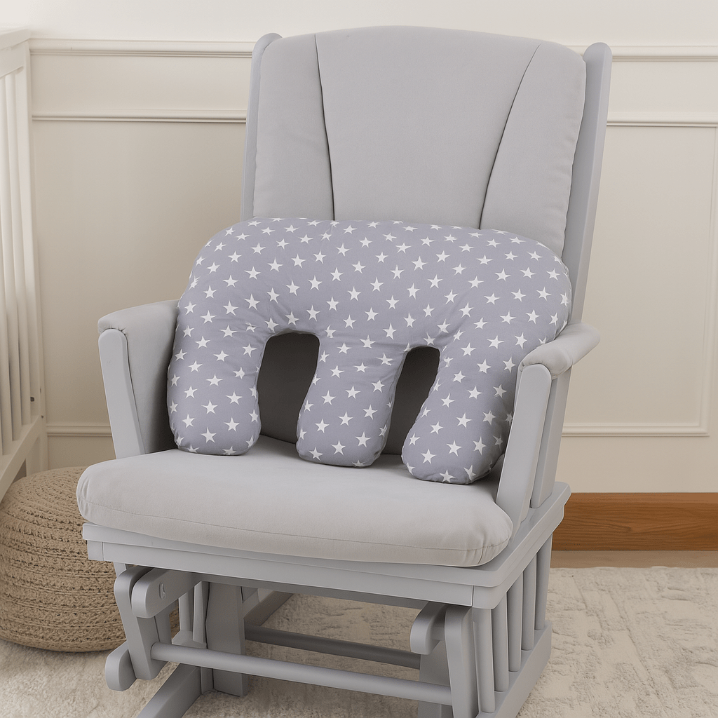 For Your Little One Twin Nursing Pillow – White Stars Support