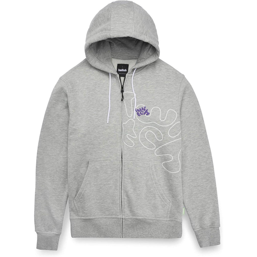 Twitch Official Zip-Up Hoodie – Gray Cotton Blend Unisex Sweatshirt